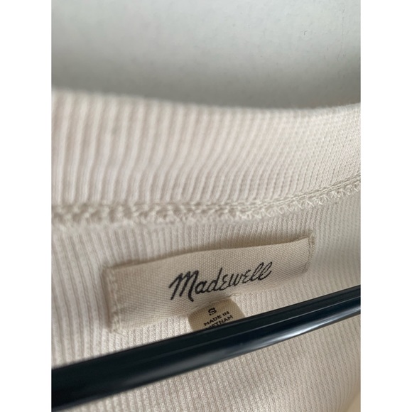 Madewell Button V-Neck Off-White Women’s Long Sleeve Cute Spring Summer Shirt🌷 - Picture 4 of 4